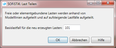 SOFiSTiK Last Teilen: Lastfall Nr.